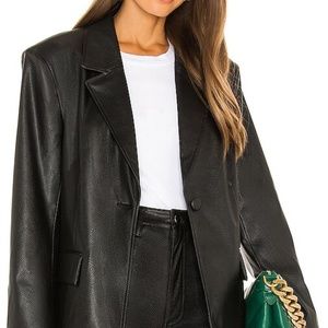 Danielle Bernstein WeWoreWhat Embossed Croc Fall Blazer Black Size X-Small